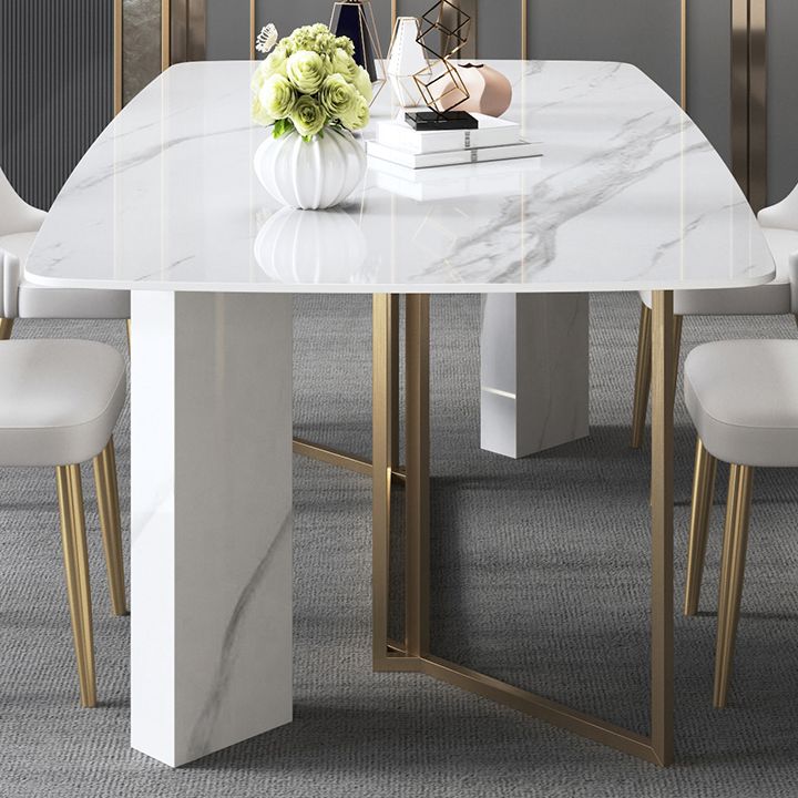 Traditional Luxury Dining Table Rectangle Sintered Stone White Dining Table for Dinning Room Clearhalo ' dining_table' 'Dining Tables & Seating' 'Dining Tables' 'furn' 'furn_dining_table' 'Furniture' 'furniture_dining_table' 'Kitchen & Dining Furniture' 'kitchen&dining_furn' 'kitchen' 'kitchen_dining_table' 1200x1200_947d27da-2b77-4014-b8dd-a3b1eef27978