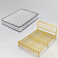 Modern Headboard Bed Rectangular Open-Frame Bed with Metal Legs
