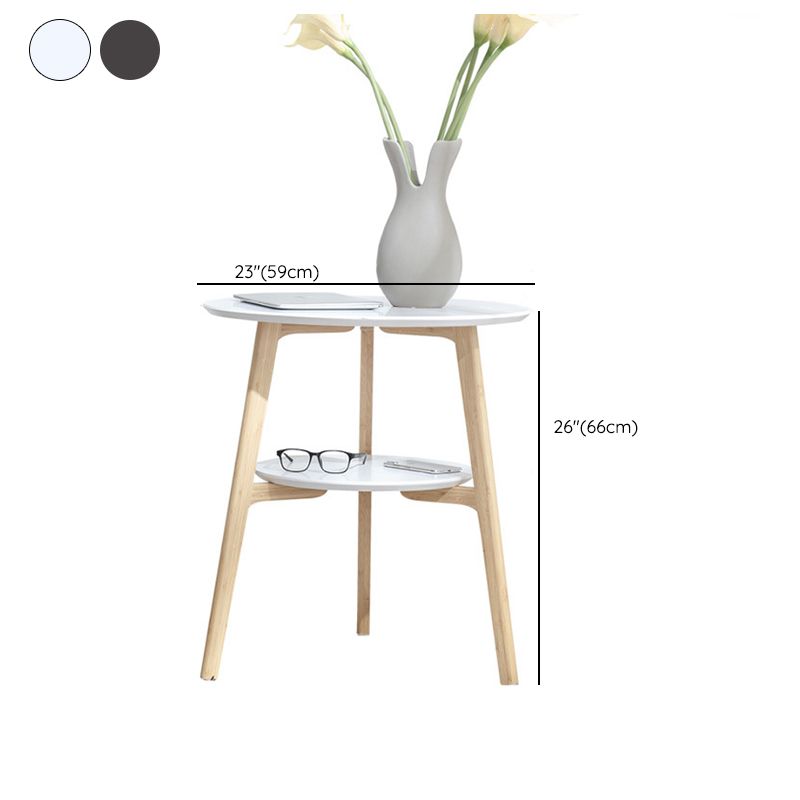 Tavolino contemporaneo a 3 gambe con tavolino a doppio livello