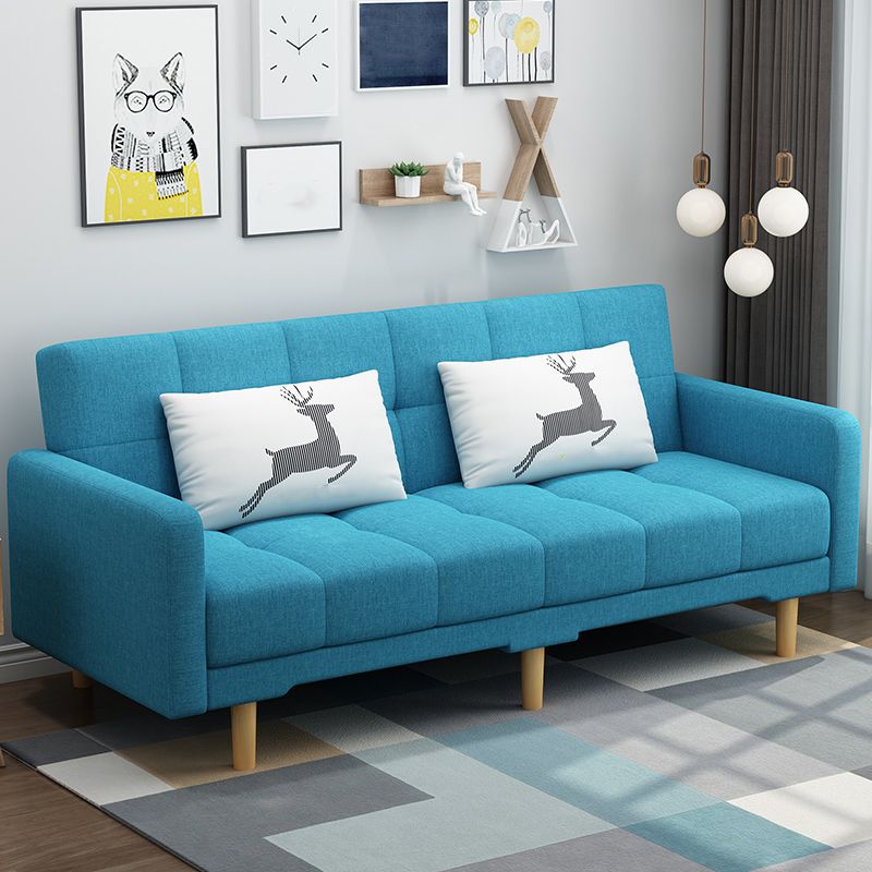 コンテンポラリービスケットバックスタンダードスクエアアームファブリックステーションソファ