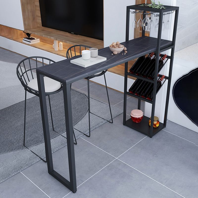 Modern Rectangle Bistro Bar Height Cocktail Table Marble Sled Indoor Bar Table Clearhalo 'Bar Furniture' 'Bar Tables' 'bar_tables' 'furn' 'furn_bar_tables' 'Furniture' 'furniture_bar_tables' 'Kitchen & Dining Furniture' 'kitchen&dining_furn' 'kitchen' 1200x1200_948082fa-52a9-42cc-89b4-8f5ffcff2426