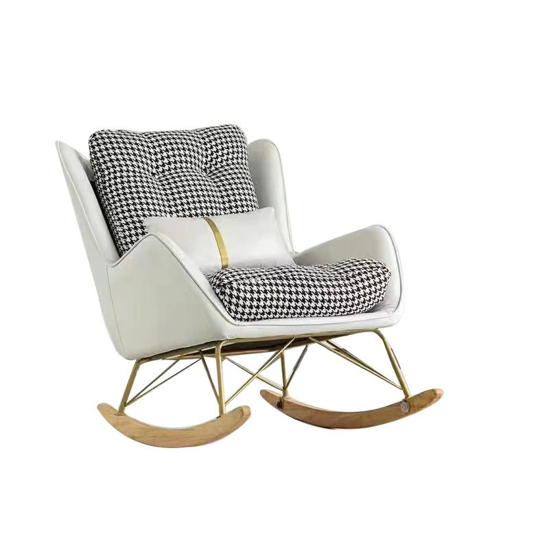 Magnifique chaise à bascule en cuir chaise de culbuteur amovible avec oreiller