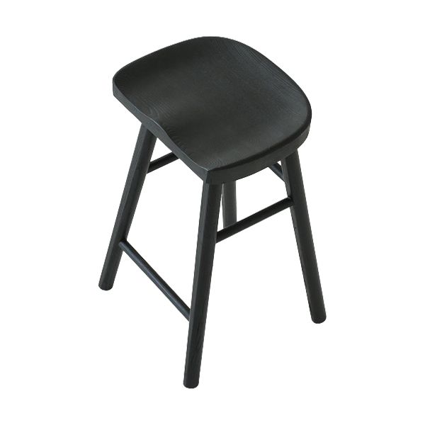 Contemporary Black Ash Solid Wood Armless Bar Stool with Footrest Clearhalo 'Bar Furniture' 'Bar Stools' 'bar_stools' 'furn' 'furn_bar_stools' 'Furniture' 'Kitchen & Dining Furniture' 1200x1200_94815733-42e5-4ccf-ad81-131d29d53b96
