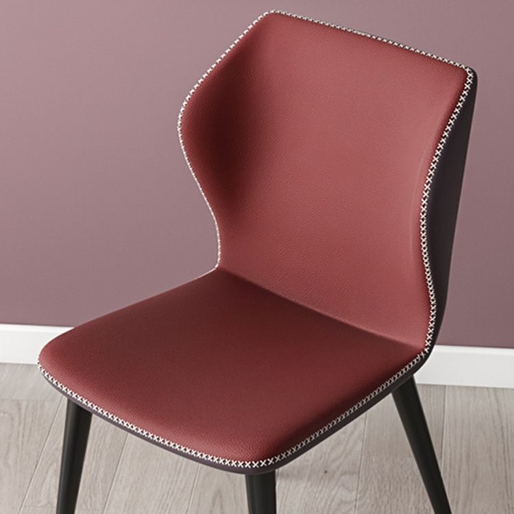 Industrial Style Wingback Armless Dining Chair Faux Leather Dining Chairs Clearhalo ' kitchen&dining_furn' 'Dining Chairs' 'Dining Tables & Seating' 'dining_chair' 'furn' 'furn_dining_chair' 'Furniture' 'furniture_dining_chair' 'Kitchen & Dining Furniture' 'kitchen' 1200x1200_94820dd8-ea44-4075-9aa2-944184d766f6