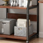 Ladder Wood and Metal Bookshelf, Multi Tiers Contemporary Bookcase for Living Room