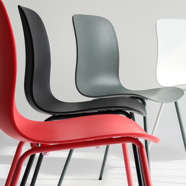 Contemporary Plastic Dining Room Chairs Armless Metal Dining Chairs for Home Use Clearhalo ' kitchen&dining_furn' 'Dining Chairs' 'Dining Tables & Seating' 'dining_chair' 'furn' 'furn_dining_chair' 'Furniture' 'furniture_dining_chair' 'Kitchen & Dining Furniture' 'kitchen' 1200x1200_94832e19-3662-4b65-bf5c-57c6428d986e
