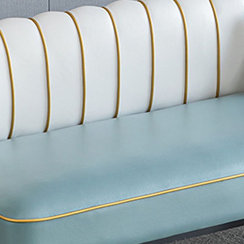 Faux Leather Modern Recessed Arm Sofa Standard Sofa with Sewn Pillow Back Clearhalo 'furn' 'furn_sofas' 'Furniture' 'furniture_sofas' 'Living Room Furniture' 'Sofa' 'sofas' 1200x1200_948413ca-d873-40b1-ac89-318c0032b336