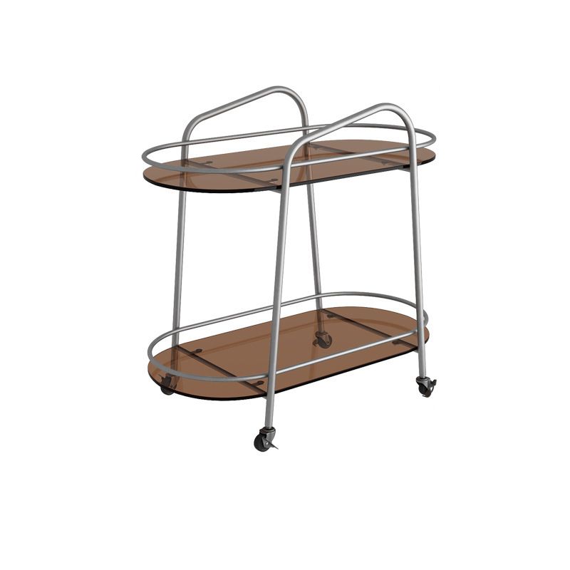 ストレージ卵形のダブルティアリビングルームを備えたモダンなサイドテーブルガラス