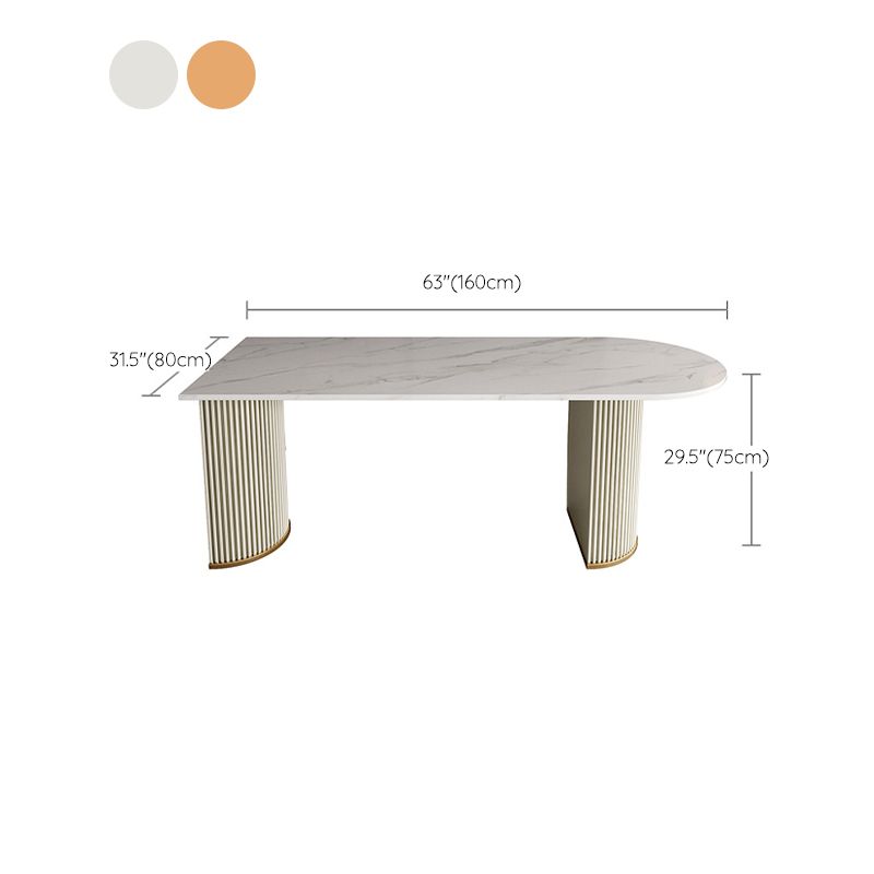 Modern Sintered Stone Dining Table Double Pedestal Table for Dining Room Clearhalo 'Dining Tables & Seating' 'Dining Tables' 'dining_table' 'furn' 'furn_dining_table' 'Furniture' 'Kitchen & Dining Furniture' 1200x1200_9485504e-ca2b-4604-ba0d-86ec316d14c2
