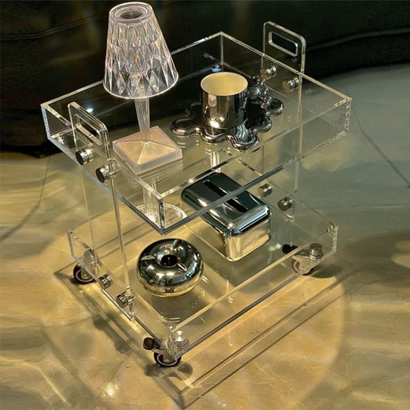 グラムアクセントサイドテーブルアクリル長方形のリビングルームソファサイドアクセントテーブル