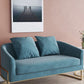 Blue Tuxedo Arm Sofa Contemporary Velvet Sofa with Metal Frame
