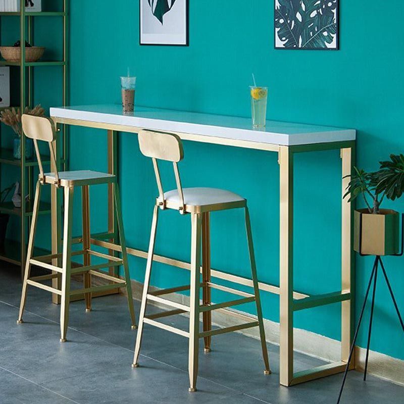 Tavolo da bar in stile glam tavolo da pub piedistallo oro per soggiorno