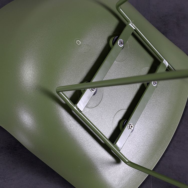 Taburete de barra sin brazo de plástico de plástico contemporáneo con base de metal