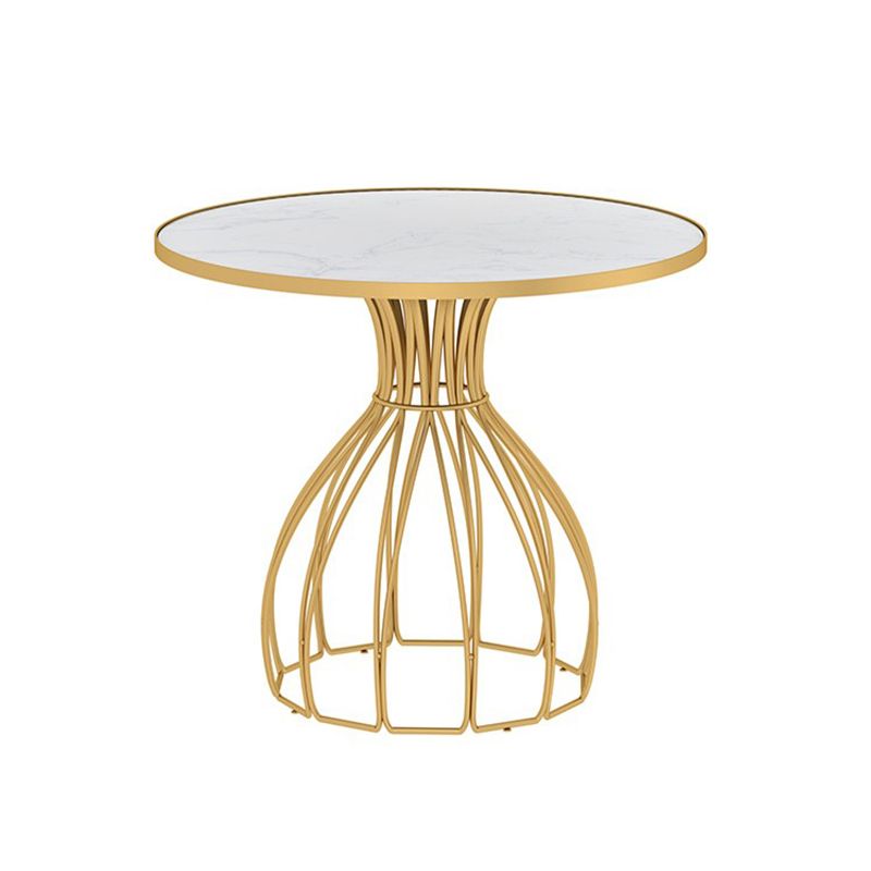 Metal and Stone Table Glam Style Simple Home Round Dining Table Clearhalo 'Dining Tables & Seating' 'Dining Tables' 'dining_table' 'furn' 'furn_dining_table' 'Furniture' 'Kitchen & Dining Furniture' 1200x1200_948e6ba1-8158-471d-bd37-9fb5c441491d