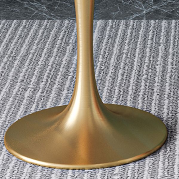 Round Sintered Stone Dining Table Traditional Luxury Tulip Table with Gold Frame Clearhalo 'Dining Tables & Seating' 'Dining Tables' 'dining_table' 'furn' 'furn_dining_table' 'Furniture' 'Kitchen & Dining Furniture' 1200x1200_948f8377-ec73-4905-8275-22683fa5423e