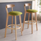 Modern Wood Barstool Fabric Cushion in Matte Finish for Indoor