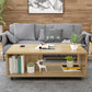 Rectangular 1 - Shelf Coffee Table with Casters Contemporary 15" H 1 Single Cocktail Table Clearhalo 'Coffee & Accent Tables' 'Coffee Tables' 'coffee_tables' 'furn' 'furn_coffee_tables' 'Furniture' 'Living Room Furniture' 1200x1200_9490b9ca-bcfa-4fe6-bad5-aa950361fd0a