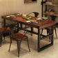 Solid Wood Industrial Dining Table Brown Dinette Table with Metal Frame Clearhalo 'Dining Tables & Seating' 'Dining Tables' 'dining_table' 'furn' 'furn_dining_table' 'Furniture' 'Kitchen & Dining Furniture' 1200x1200_9491b23c-d319-414f-b004-cc0ff9583d61