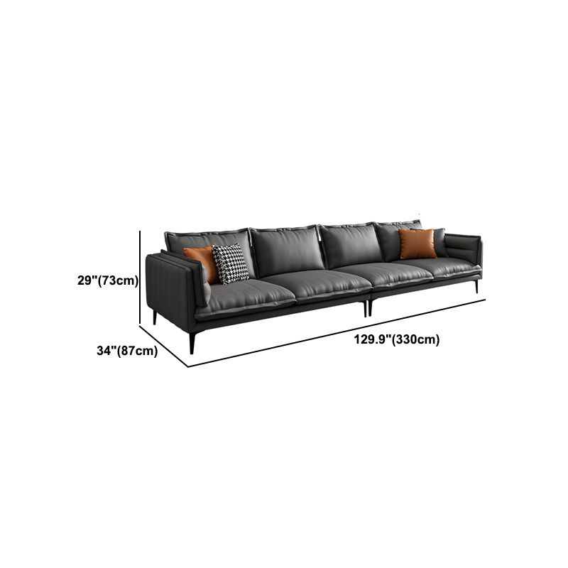 Standard Contemporary Square Arm Stain Resistant Settee Couch with Pillows Clearhalo 'furn' 'furn_sofas' 'Furniture' 'Living Room Furniture' 'Sofa' 'sofas' 1200x1200_94928530-9d3e-4d82-82c1-7573e3cee8f2