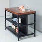 Industrial Stationary Kitchen Island table Metal Rectangular Kitchen Island Cart Clearhalo 'furn' 'furn_kitchen_islands_carts' 'Furniture' 'Kitchen & Dining Furniture' 'Kitchen Islands & Carts' 'kitchen_islands_carts' 1200x1200_9495f36d-e934-4cbe-a5e3-539712182307