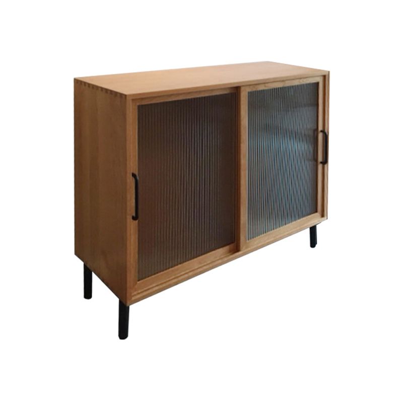 Solid Wood Sliding Doors Buffet 39.5"L Modern Living Room Buffet Stand Clearhalo 'buffet_sideboard' 'Buffets & Sideboards' 'furn' 'furn_buffet_sideboard' 'Furniture' 'Kitchen & Dining Furniture' 1200x1200_94967c87-eb76-4466-9319-f01965dae18e