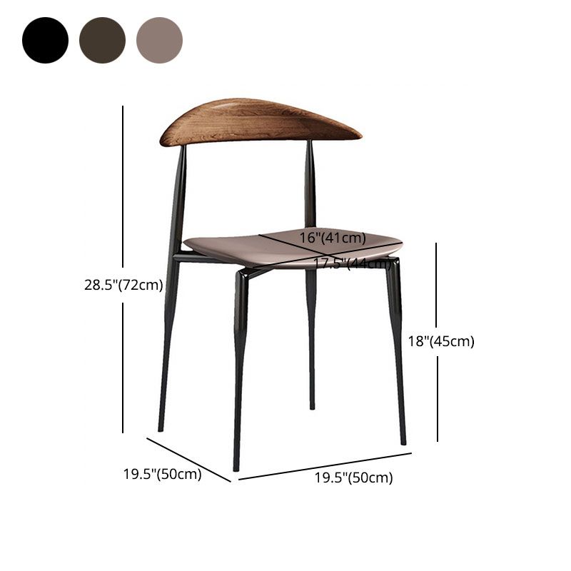 Industrial Style Leather Dining Side Chair Open Back Dining Side Chair Clearhalo ' kitchen&dining_furn' 'Dining Chairs' 'Dining Tables & Seating' 'dining_chair' 'furn' 'furn_dining_chair' 'Furniture' 'furniture_dining_chair' 'Kitchen & Dining Furniture' 'kitchen' 1200x1200_9496c56c-1c43-4e69-8c8a-d2dfb799845c
