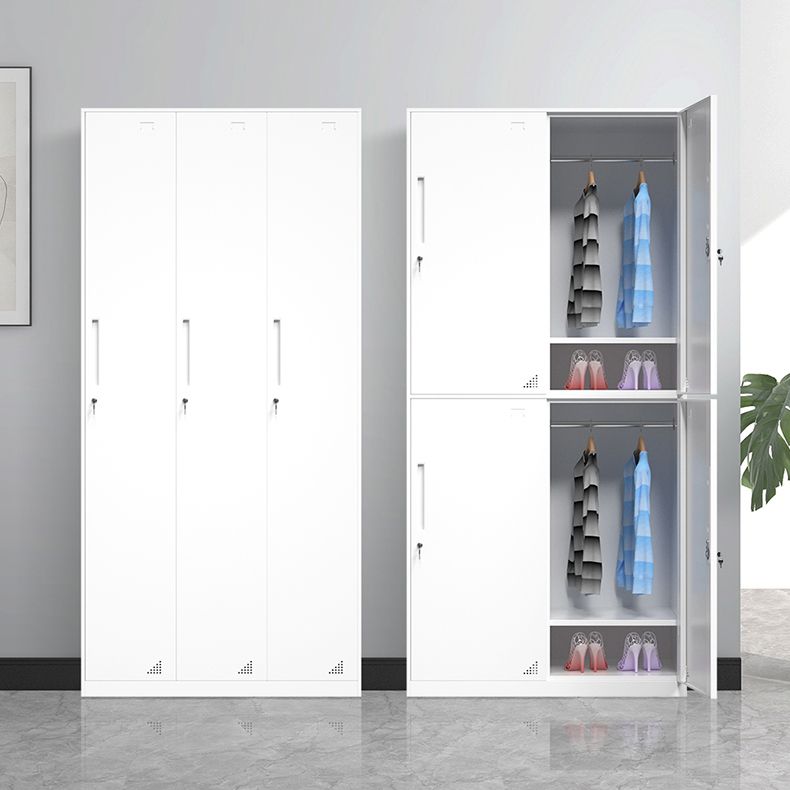 35.5"L x 19.5"W x 73"H White Wardrobe Armoire with Garment Rod Steel Wardrobe Cabinet Clearhalo 'Armoires & Wardrobes' 'armoires_wardrobes' 'Bedroom Furniture' 'furn' 'furn_armoires_wardrobes' 'Furniture' 1200x1200_9496d695-aa09-4476-a35e-99d73a7ec9c3