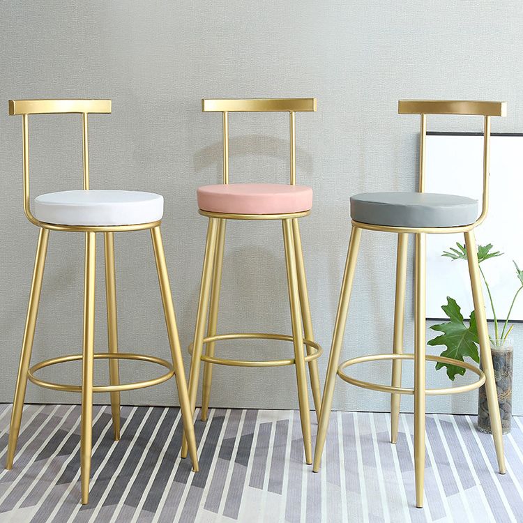 Nordic Style Bar-stool Round Counter Bar Stool with Metal Legs for Home Use Clearhalo 'Bar Furniture' 'Bar Stools' 'bar_stools' 'furn' 'furn_bar_stools' 'Furniture' 'Kitchen & Dining Furniture' 1200x1200_94980523-dd13-4066-8109-e6a38b13599f
