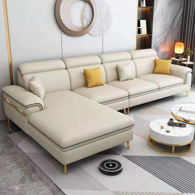 Latex Upholstery Sectional Filled Built-in Armrest with Pillow Back Sofa Clearhalo 'furn' 'furn_sectionals' 'Furniture' 'Living Room Furniture' 'Sectionals' 1200x1200_94986a2d-df9b-47cc-9331-f5526ac19d9d