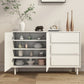Contemporary Wooden White Sideboard Cabinet with Doors and Drawers Clearhalo 'buffet_sideboard' 'Buffets & Sideboards' 'furn' 'furn_buffet_sideboard' 'Furniture' 'Kitchen & Dining Furniture' 1200x1200_9498bfc4-0e75-4430-8864-b140a779aa9c