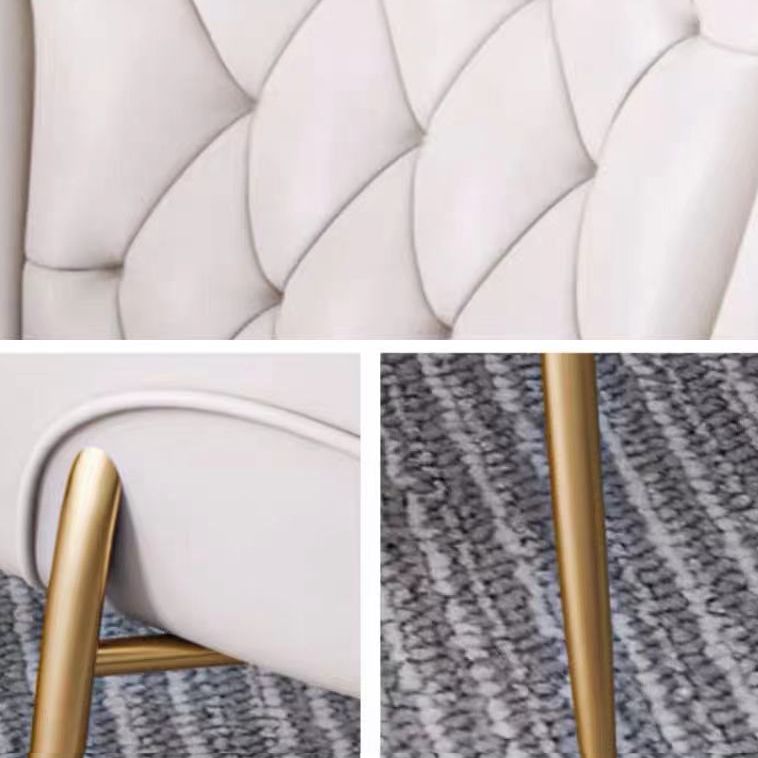 Glam PU Leather Dining Room Chairs Metal Dining Arm Chair for Home Use Clearhalo ' kitchen&dining_furn' 'Dining Chairs' 'Dining Tables & Seating' 'dining_chair' 'furn' 'furn_dining_chair' 'Furniture' 'furniture_dining_chair' 'Kitchen & Dining Furniture' 'kitchen' 1200x1200_9498c56c-0c31-450b-92cd-4c738be6eb2f