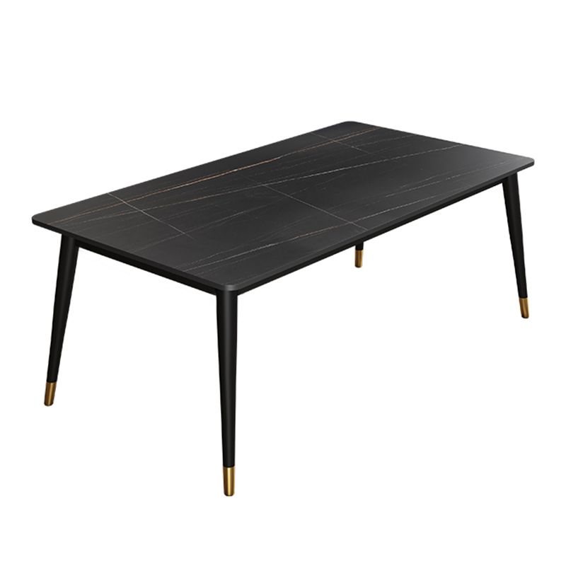Modern Stone Top Dinette Set 1/2/4/5/7 Pieces Rectangle Dining Table Set in Black Clearhalo 'Dining Room Sets' 'Dining Tables & Seating' 'dining_room_set' 'furn' 'furn_dining_room_set' 'Furniture' 'Kitchen & Dining Furniture' 1200x1200_949a7628-603b-4946-9b53-6df876fbc136