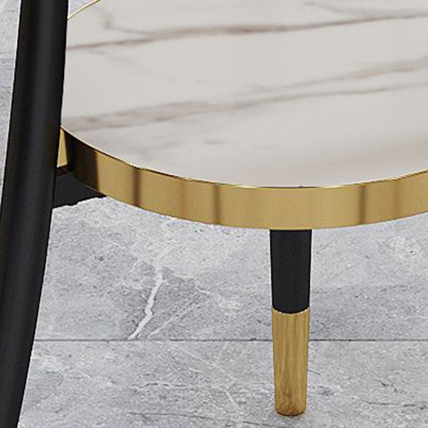 Tavolo da pranzo rotondo Tabletop in legno bianco moderno con deposito