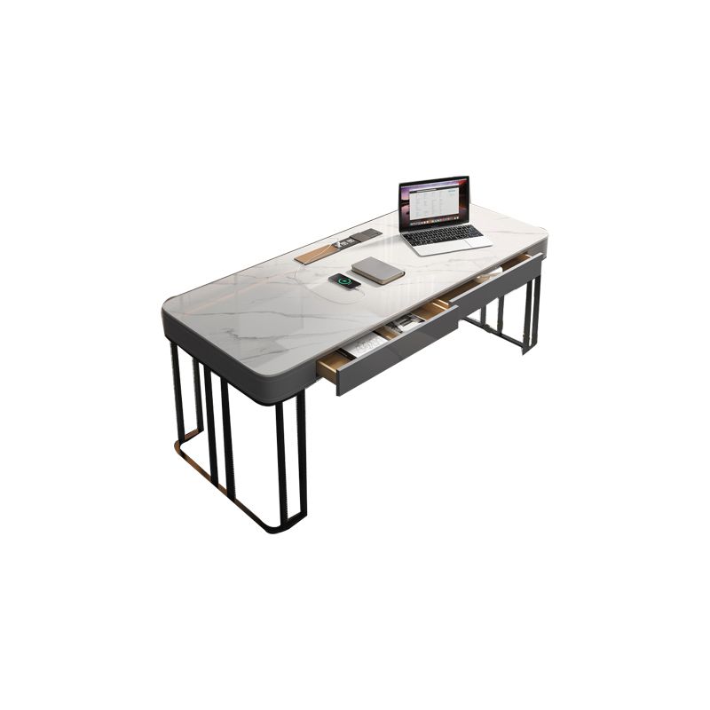 Escritorio ejecutivo moderno de 25 "de ancho escritorio de oficina rectangular de 2 cavadores