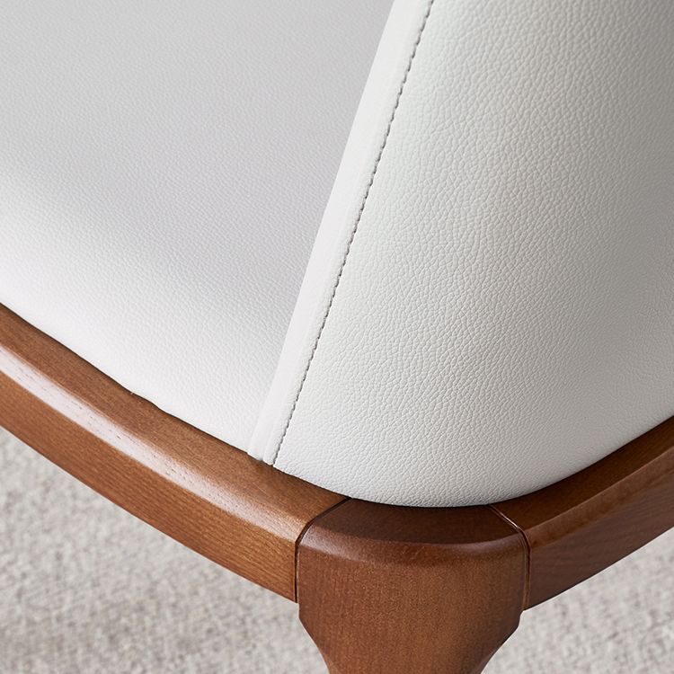 Minimalist Style Armless Solid Back Chairs Leather Dining Side Chairs