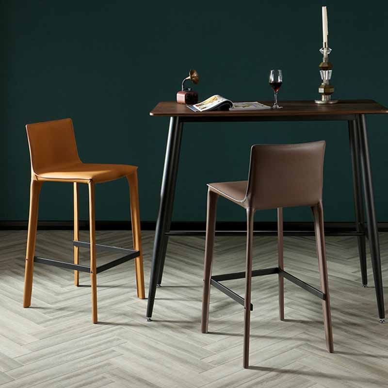 1 Pc Metal Leather Counter Stools Industrial Low Back Bar Stools with Rectangle Seat Clearhalo 'Bar Furniture' 'Bar Stools' 'bar_stools' 'furn' 'furn_bar_stools' 'furniture_bar_stools' 'Kitchen & Dining Furniture' 'kitchen&dining_furn' 'kitchen' 'kitchen_furn' Furniture' 1200x1200_949d03a6-6c19-4084-84ab-db308ea75acc