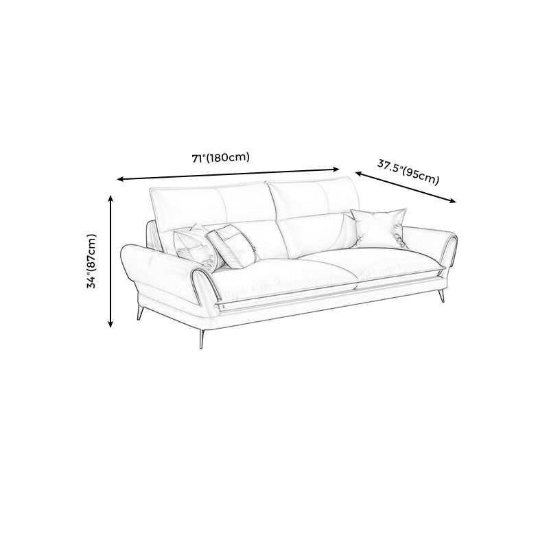 Modern Cream Genuine Leather Sofa Pillow Top Arm Sectional for Apartment Clearhalo 'furn' 'furn_sectionals' 'Furniture' 'furniture_sectionals' 'kitchen' 'kitchen_sectionals' 'Living Room Furniture' 'Sectionals' 1200x1200_949d5ad7-2396-40c6-b199-496c2ba3846e