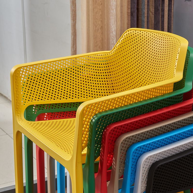 Contemporary Style Plastic Dining Chairs Stackable Dining Arm Chairs for Kitchen Clearhalo ' kitchen&dining_furn' 'Dining Chairs' 'Dining Tables & Seating' 'dining_chair' 'furn' 'furn_dining_chair' 'Furniture' 'furniture_dining_chair' 'Kitchen & Dining Furniture' 'kitchen' 1200x1200_949f60d1-d3f7-4241-a714-f9b3c8cb7282