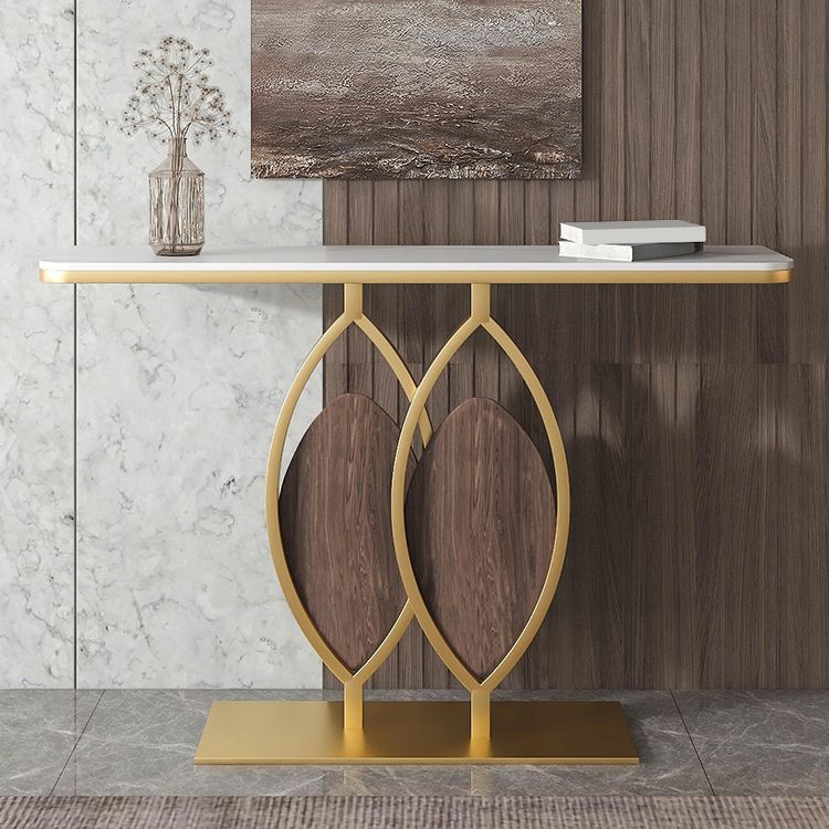 Stone Rectangle Accent Table Modern 31.5-inch Tall Accent Table