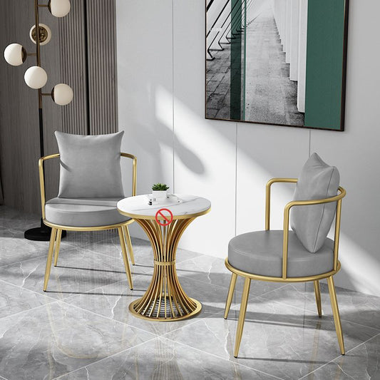 Glam Style 21.65 " Wide Pillow Back Metal Frame Sponge Arm Chair