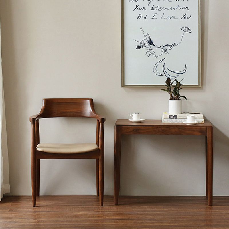 Home Kitchen Chair Open Back Solid Wood Dining Arm Chair in Brown Clearhalo 'Dining Chairs' 'Dining Tables & Seating' 'dining_chair' 'furn' 'furn_dining_chair' 'Furniture' 'Kitchen & Dining Furniture' 1200x1200_94a10278-3c09-425b-80fc-62f25a7930f8
