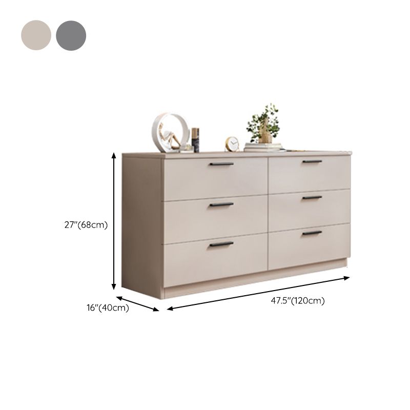 Cassettiera portaoggetti moderna da 15,7 pollici con 6 cassetti e cassettiera larga