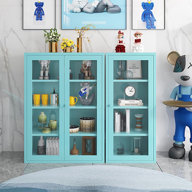 Steel Dining Room Sideboard Cabinet Modern Server Cabinet with Storage and Two Doors Clearhalo 'buffet_sideboard' 'Buffets & Sideboards' 'Furniture' 'furniture_buffet_sideboard' 'Kitchen & Dining Furniture' 1200x1200_94a428b8-f0bd-4b1f-bbb1-49de475cf21e