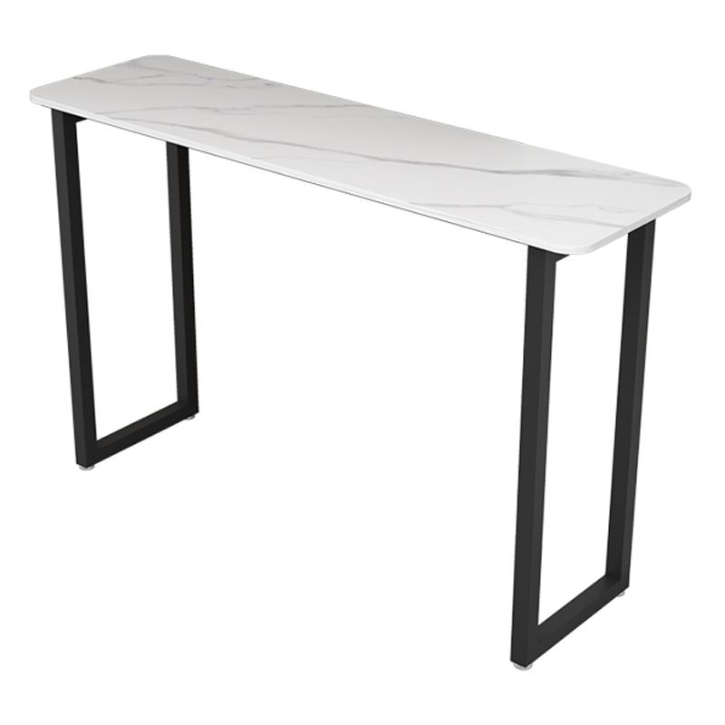 Modern Style Bar Table 42-inch Height Stone Top and Metal Pedestal Bistro Table Clearhalo 'Bar Furniture' 'Bar Tables' 'bar_tables' 'furn' 'furn_bar_tables' 'Furniture' 'furniture_bar_tables' 'Kitchen & Dining Furniture' 1200x1200_94a4626f-b818-4366-9688-51c18c531bc7