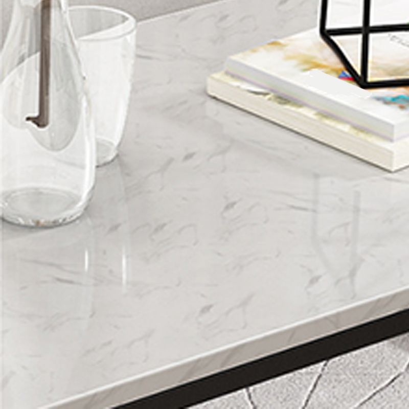 Tavolino rettangolare in pietra e telaio tavolino in stile glam