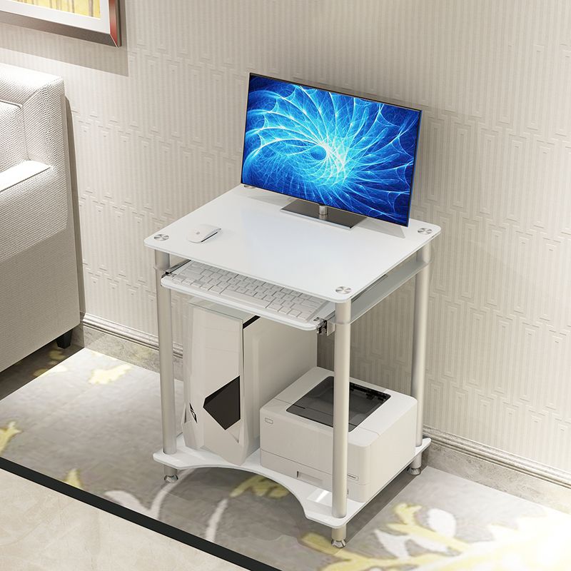 Contemporary Glass Computer Desk Keyboard Tray Rectangular Office Desk Clearhalo 'furn' 'furn_office_desk' 'Furniture' 'Office Desks' 'Office Furniture' 'office_desk' 1200x1200_94a6a83d-3cb5-49b2-90fd-6ec8647977f0