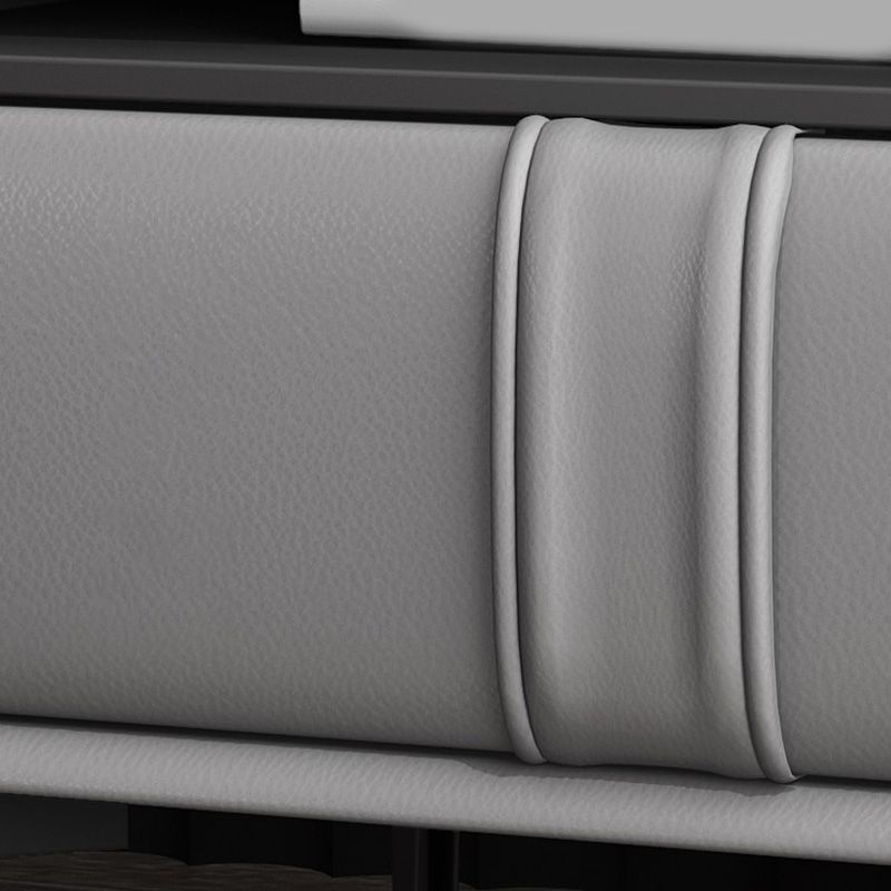 Nightand en faux cuir contemporain 18,5 "de haut 1 - Tire-table de tiroir