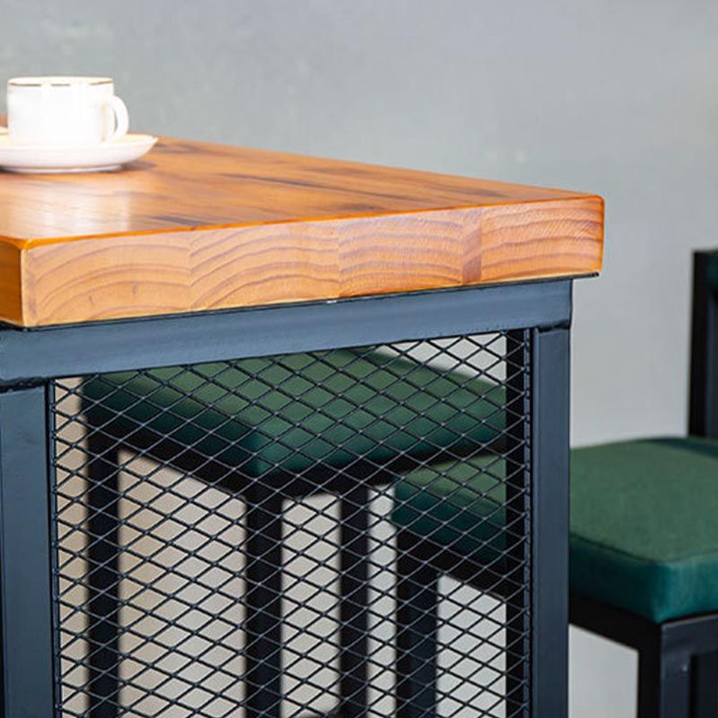 Industriële houtopslag bistro accent eettafel dubbele voetstuk binnen patio balk tafel