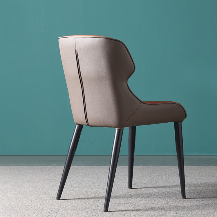 Contemporary PU Leather Dining Chair Arm Metal Dining Chair for Home Use Clearhalo ' kitchen&dining_furn' 'Dining Chairs' 'Dining Tables & Seating' 'dining_chair' 'furn' 'furn_dining_chair' 'Furniture' 'furniture_dining_chair' 'Kitchen & Dining Furniture' 'kitchen' 1200x1200_94acc1df-c0f5-48b8-9367-8703d894b22c