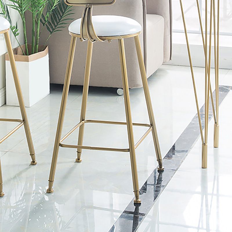 Modern Style Barstool Round Low Back Bar Stool with Metal Legs Clearhalo 'Bar Furniture' 'Bar Stools' 'bar_stools' 'furn' 'furn_bar_stools' 'Furniture' 'Kitchen & Dining Furniture' 1200x1200_94ad6e4d-bb4c-486f-9855-089a74bd4187